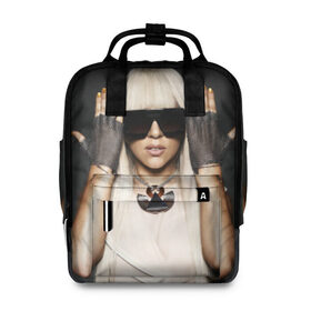 Женский рюкзак 3D с принтом Lady Gaga в Петрозаводске, 100% полиэстер | лямки с регулируемой длиной, сверху ручки, чтобы рюкзак нести как сумку. Основное отделение закрывается на молнию, как и внешний карман. Внутри два дополнительных кармана, один из которых закрывается на молнию. По бокам два дополнительных кармашка, куда поместится маленькая бутылочка
 | lady gaga | блондинка | звезда | знаменитость | леди гаага | очки | певица | поп | эпатаж | эпатажная