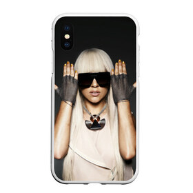 Чехол для iPhone XS Max матовый с принтом Lady Gaga в Петрозаводске, Силикон | Область печати: задняя сторона чехла, без боковых панелей | lady gaga | блондинка | звезда | знаменитость | леди гаага | очки | певица | поп | эпатаж | эпатажная