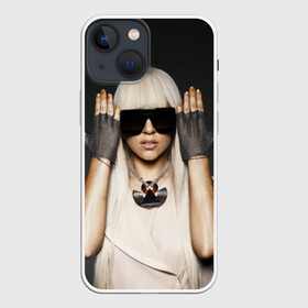 Чехол для iPhone 13 mini с принтом Lady Gaga в Петрозаводске,  |  | lady gaga | блондинка | звезда | знаменитость | леди гаага | очки | певица | поп | эпатаж | эпатажная