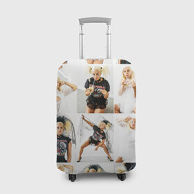 Чехол для чемодана 3D с принтом Lady Gaga в Петрозаводске, 86% полиэфир, 14% спандекс | двустороннее нанесение принта, прорези для ручек и колес | lady gaga | белая | блондинка | звезда | знаменитость | коллаж | леди гаага | невеста | палец | певица | показывает | поп | свадьба | средний | фата | черная | эпатаж | эпатажная