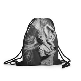 Рюкзак-мешок 3D с принтом Lady Gaga в Петрозаводске, 100% полиэстер | плотность ткани — 200 г/м2, размер — 35 х 45 см; лямки — толстые шнурки, застежка на шнуровке, без карманов и подкладки | lady gaga | блондинка | звезда | знаменитость | леди гаага | певица | поп | эпатаж | эпатажная