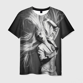 Мужская футболка 3D с принтом Lady Gaga в Петрозаводске, 100% полиэфир | прямой крой, круглый вырез горловины, длина до линии бедер | lady gaga | блондинка | звезда | знаменитость | леди гаага | певица | поп | эпатаж | эпатажная
