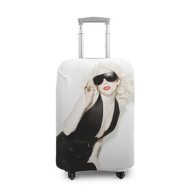 Чехол для чемодана 3D с принтом Lady Gaga в Петрозаводске, 86% полиэфир, 14% спандекс | двустороннее нанесение принта, прорези для ручек и колес | lady gaga | блондинка | звезда | знаменитость | леди гаага | певица | поп | эпатаж | эпатажная
