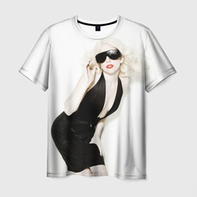 Мужская футболка 3D с принтом Lady Gaga в Петрозаводске, 100% полиэфир | прямой крой, круглый вырез горловины, длина до линии бедер | lady gaga | блондинка | звезда | знаменитость | леди гаага | певица | поп | эпатаж | эпатажная