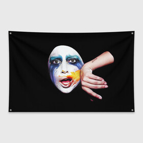 Флаг-баннер с принтом Lady Gaga в Петрозаводске, 100% полиэстер | размер 67 х 109 см, плотность ткани — 95 г/м2; по краям флага есть четыре люверса для крепления | lady gaga | взгляд | звезда | знаменитость | леди гаага | певица | поп | портрет | эпатаж | эпатажная
