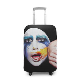 Чехол для чемодана 3D с принтом Lady Gaga в Петрозаводске, 86% полиэфир, 14% спандекс | двустороннее нанесение принта, прорези для ручек и колес | lady gaga | взгляд | звезда | знаменитость | леди гаага | певица | поп | портрет | эпатаж | эпатажная
