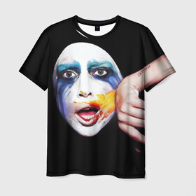 Мужская футболка 3D с принтом Lady Gaga в Петрозаводске, 100% полиэфир | прямой крой, круглый вырез горловины, длина до линии бедер | lady gaga | взгляд | звезда | знаменитость | леди гаага | певица | поп | портрет | эпатаж | эпатажная