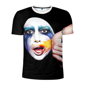 Мужская футболка 3D спортивная с принтом Lady Gaga в Петрозаводске, 100% полиэстер с улучшенными характеристиками | приталенный силуэт, круглая горловина, широкие плечи, сужается к линии бедра | lady gaga | взгляд | звезда | знаменитость | леди гаага | певица | поп | портрет | эпатаж | эпатажная
