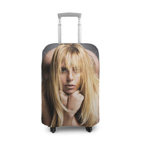 Чехол для чемодана 3D с принтом Lady Gaga в Петрозаводске, 86% полиэфир, 14% спандекс | двустороннее нанесение принта, прорези для ручек и колес | 