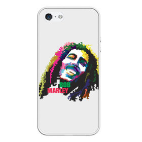 Чехол силиконовый для Телефон Apple iPhone 5/5S с принтом Bob Marley в Петрозаводске, Силикон | Область печати: задняя сторона чехла, без боковых панелей | Тематика изображения на принте: 2016 | арт | дизайн | зд | объем | поп | портреты