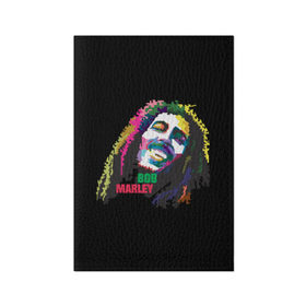 Обложка для паспорта матовая кожа с принтом Bob Marley в Петрозаводске, натуральная матовая кожа | размер 19,3 х 13,7 см; прозрачные пластиковые крепления | Тематика изображения на принте: 2016 | арт | дизайн | зд | объем | поп | портреты
