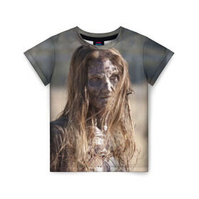 Детская футболка 3D с принтом Zombie в Петрозаводске, 100% гипоаллергенный полиэфир | прямой крой, круглый вырез горловины, длина до линии бедер, чуть спущенное плечо, ткань немного тянется | зомби