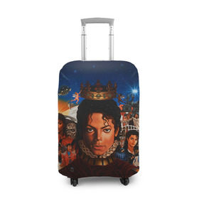 Чехол для чемодана 3D с принтом Michael Jackson в Петрозаводске, 86% полиэфир, 14% спандекс | двустороннее нанесение принта, прорези для ручек и колес | майкл джексон