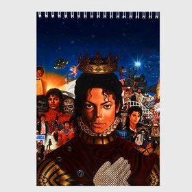 Скетчбук с принтом Michael Jackson в Петрозаводске, 100% бумага
 | 48 листов, плотность листов — 100 г/м2, плотность картонной обложки — 250 г/м2. Листы скреплены сверху удобной пружинной спиралью | Тематика изображения на принте: майкл джексон