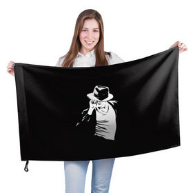 Флаг 3D с принтом Michael Jackson в Петрозаводске, 100% полиэстер | плотность ткани — 95 г/м2, размер — 67 х 109 см. Принт наносится с одной стороны | майкл джексон