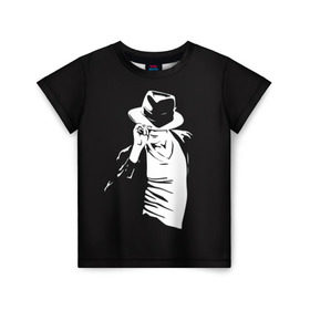 Детская футболка 3D с принтом Michael Jackson в Петрозаводске, 100% гипоаллергенный полиэфир | прямой крой, круглый вырез горловины, длина до линии бедер, чуть спущенное плечо, ткань немного тянется | майкл джексон