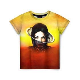Детская футболка 3D с принтом Michael Jackson в Петрозаводске, 100% гипоаллергенный полиэфир | прямой крой, круглый вырез горловины, длина до линии бедер, чуть спущенное плечо, ткань немного тянется | майкл джексон