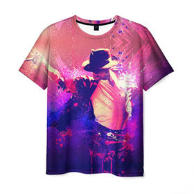 Мужская футболка 3D с принтом Michael Jackson в Петрозаводске, 100% полиэфир | прямой крой, круглый вырез горловины, длина до линии бедер | джексон | майкл