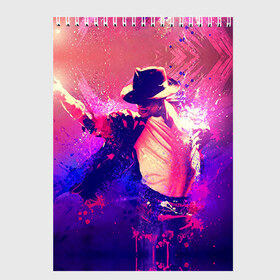 Скетчбук с принтом Michael Jackson в Петрозаводске, 100% бумага
 | 48 листов, плотность листов — 100 г/м2, плотность картонной обложки — 250 г/м2. Листы скреплены сверху удобной пружинной спиралью | джексон | майкл