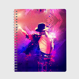 Тетрадь с принтом Michael Jackson в Петрозаводске, 100% бумага | 48 листов, плотность листов — 60 г/м2, плотность картонной обложки — 250 г/м2. Листы скреплены сбоку удобной пружинной спиралью. Уголки страниц и обложки скругленные. Цвет линий — светло-серый
 | джексон | майкл