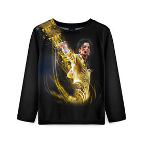 Детский лонгслив 3D с принтом Michael Jackson в Петрозаводске, 100% полиэстер | длинные рукава, круглый вырез горловины, полуприлегающий силуэт
 | майкл джексон