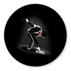 Коврик круглый с принтом Michael Jackson в Петрозаводске, резина и полиэстер | круглая форма, изображение наносится на всю лицевую часть | Тематика изображения на принте: майкл джексон