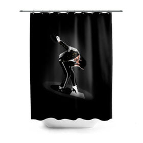 Штора 3D для ванной с принтом Michael Jackson в Петрозаводске, 100% полиэстер | плотность материала — 100 г/м2. Стандартный размер — 146 см х 180 см. По верхнему краю — пластиковые люверсы для креплений. В комплекте 10 пластиковых колец | майкл джексон