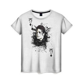 Женская футболка 3D с принтом Michael Jackson в Петрозаводске, 100% полиэфир ( синтетическое хлопкоподобное полотно) | прямой крой, круглый вырез горловины, длина до линии бедер | майкл джексон