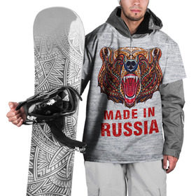 Накидка на куртку 3D с принтом made in Russia в Петрозаводске, 100% полиэстер |  | Тематика изображения на принте: bear | made | made in russia | russia | злой | медведь | пасть | русский | я | я русский