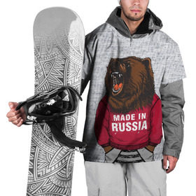 Накидка на куртку 3D с принтом made in Russia в Петрозаводске, 100% полиэстер |  | bear | made | made in russia | russia | злой | медведь | пасть | русский | я | я русский