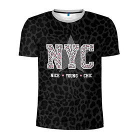 Мужская футболка 3D спортивная с принтом NYC в Петрозаводске, 100% полиэстер с улучшенными характеристиками | приталенный силуэт, круглая горловина, широкие плечи, сужается к линии бедра | chick | meow | nice | nyc | swag | young | девушке | киса | киска | львица | мода | мяу | свэг | тигрица