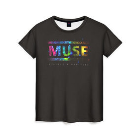 Женская футболка 3D с принтом Muse в Петрозаводске, 100% полиэфир ( синтетическое хлопкоподобное полотно) | прямой крой, круглый вырез горловины, длина до линии бедер | Тематика изображения на принте: heavy | metal | muse | rock | trash | альтернатива | метал | рок | хеви