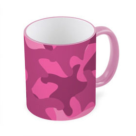 Кружка 3D с принтом Розовый камуфляж в Петрозаводске, керамика | ёмкость 330 мл | Тематика изображения на принте: army | military | армия
