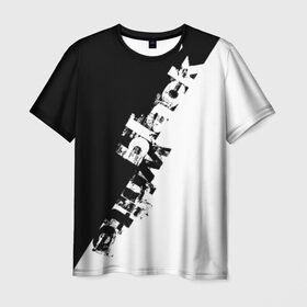 Мужская футболка 3D с принтом Black and White в Петрозаводске, 100% полиэфир | прямой крой, круглый вырез горловины, длина до линии бедер | black | white | краска | черно белый
