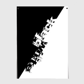 Постер с принтом Black and White в Петрозаводске, 100% бумага
 | бумага, плотность 150 мг. Матовая, но за счет высокого коэффициента гладкости имеет небольшой блеск и дает на свету блики, но в отличии от глянцевой бумаги не покрыта лаком | black | white | краска | черно белый