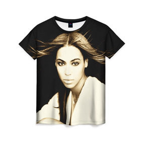 Женская футболка 3D с принтом Beyonce в Петрозаводске, 100% полиэфир ( синтетическое хлопкоподобное полотно) | прямой крой, круглый вырез горловины, длина до линии бедер | beyonce | бейонсе | музыка