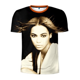 Мужская футболка 3D спортивная с принтом Beyonce в Петрозаводске, 100% полиэстер с улучшенными характеристиками | приталенный силуэт, круглая горловина, широкие плечи, сужается к линии бедра | beyonce | бейонсе | музыка