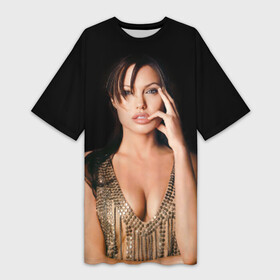 Платье-футболка 3D с принтом Анжелина Джоли в Петрозаводске,  |  | Тематика изображения на принте: angelina jolie | американская актриса | анжелина джоли | режиссёр | фотомодель | ценарист