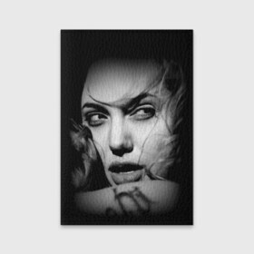 Обложка для паспорта матовая кожа с принтом Анжелина Джоли в Петрозаводске, натуральная матовая кожа | размер 19,3 х 13,7 см; прозрачные пластиковые крепления | Тематика изображения на принте: angelina jolie | американская актриса | анжелина джоли | режиссёр | фотомодель | ценарист