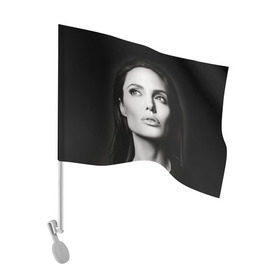Флаг для автомобиля с принтом Анжелина Джоли в Петрозаводске, 100% полиэстер | Размер: 30*21 см | angelina jolie | американская актриса | анжелина джоли | режиссёр | фотомодель | ценарист