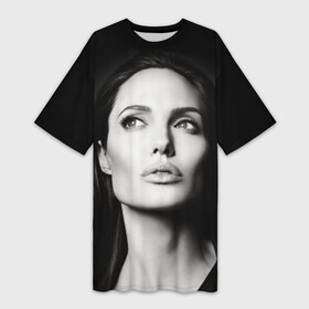 Платье-футболка 3D с принтом Анжелина Джоли в Петрозаводске,  |  | angelina jolie | американская актриса | анжелина джоли | режиссёр | фотомодель | ценарист