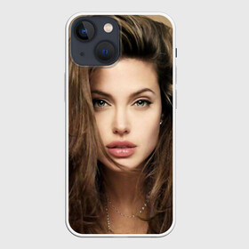 Чехол для iPhone 13 mini с принтом Анжелина Джоли в Петрозаводске,  |  | angelina jolie | американская актриса | анжелина джоли | режиссёр | фотомодель | ценарист