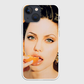 Чехол для iPhone 13 mini с принтом Анжелина Джоли в Петрозаводске,  |  | angelina jolie | американская актриса | анжелина джоли | режиссёр | фотомодель | ценарист