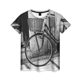 Женская футболка 3D с принтом Велосипед в Петрозаводске, 100% полиэфир ( синтетическое хлопкоподобное полотно) | прямой крой, круглый вырез горловины, длина до линии бедер | bike | байк | велосипед | италия | стиль