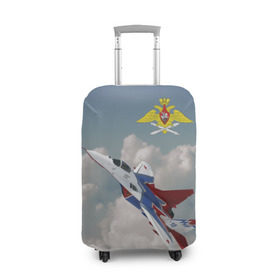 Чехол для чемодана 3D с принтом Самолёт в Петрозаводске, 86% полиэфир, 14% спандекс | двустороннее нанесение принта, прорези для ручек и колес | авиация | ввс | ввс россии | небо | самолёт