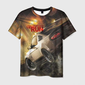 Мужская футболка 3D с принтом NFS в Петрозаводске, 100% полиэфир | прямой крой, круглый вырез горловины, длина до линии бедер | need for speed | nfs | the run | авто | нфс