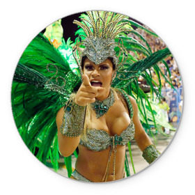Коврик круглый с принтом Карнавал в Рио в Петрозаводске, резина и полиэстер | круглая форма, изображение наносится на всю лицевую часть | 