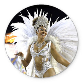 Коврик круглый с принтом Карнавал в Рио в Петрозаводске, резина и полиэстер | круглая форма, изображение наносится на всю лицевую часть | бразилия