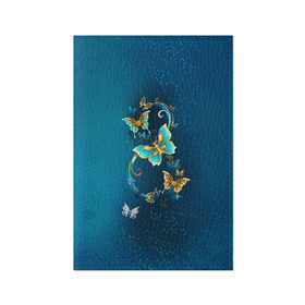 Обложка для паспорта матовая кожа с принтом Бабочки в Петрозаводске, натуральная матовая кожа | размер 19,3 х 13,7 см; прозрачные пластиковые крепления | Тематика изображения на принте: 8 марта | бабочки | женский | международный | подарок | цветы
