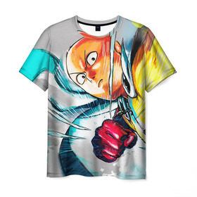Мужская футболка 3D с принтом One punch man в Петрозаводске, 100% полиэфир | прямой крой, круглый вырез горловины, длина до линии бедер | anime | ван пач ман | ван пач мен | ванпанчман | ванпанчмен | ванпачман | ванпачмен | сайтама